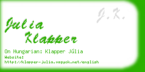 julia klapper business card