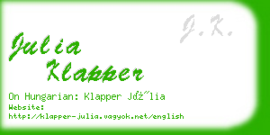 julia klapper business card